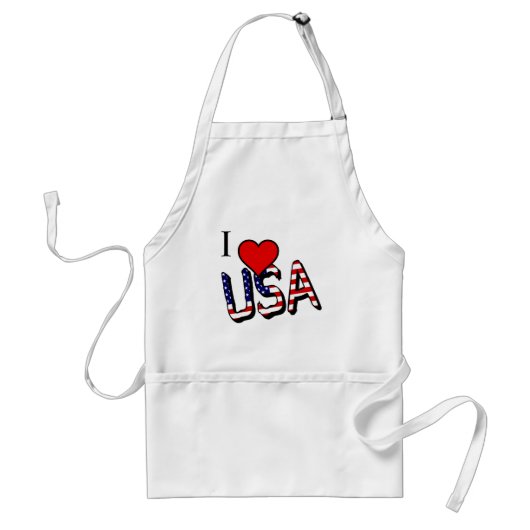 I Heart USA bedekt met US Flag onderdeel Standaard Schort (Voorkant)