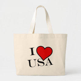 I Heart USA bk jtcnt Grote Tote Bag