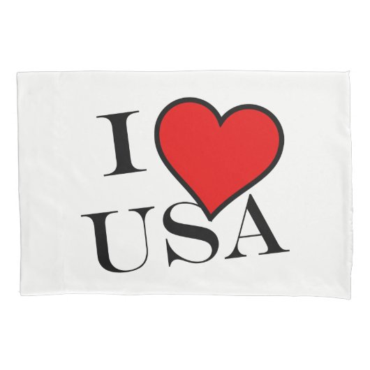 I Heart USA bk pcnt Kussensloop (Voorkant)