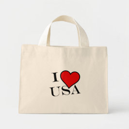 I Heart USA bk tcnt Mini Tote Bag