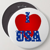 I "Heart" USA/Colossal, Button met 6 inch (Voorkant /achterkant)