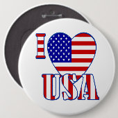 I "Heart" USA/Colossal, Button met 6 inch (Voorkant /achterkant)