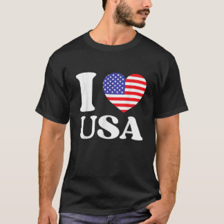 I Heart USA I Love USA Red Heart USA Liefhebbers P T-shirt