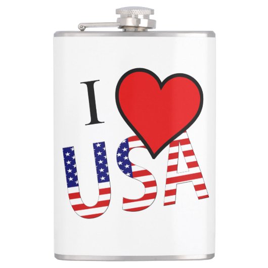 I Heart USA overlay flat Heupfles (Voorkant)