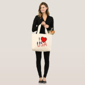 I Heart USA overlay jtcnt Grote Tote Bag (Voorkant (model))