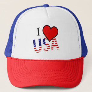 I Heart USA overlay thcn Trucker Hat Pet