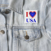 I Heart USA Vierkante Button 5,1 Cm (In situ)