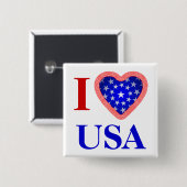 I Heart USA Vierkante Button 5,1 Cm (Voorkant /achterkant)