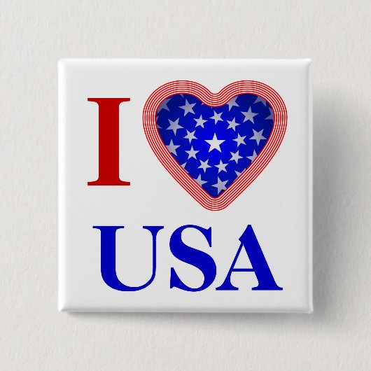 I Heart USA Vierkante Button 5,1 Cm (Voorkant)