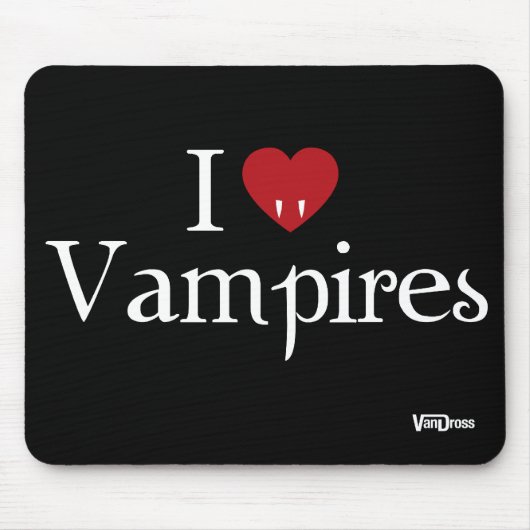 I Heart Vampires Mousepad Muismat (Voorkant)