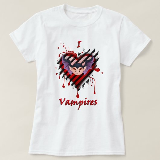 I Heart Vampires T-shirt (Design voorkant)