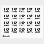 I HEART VINYL VIERKANTE STICKER (Vel)