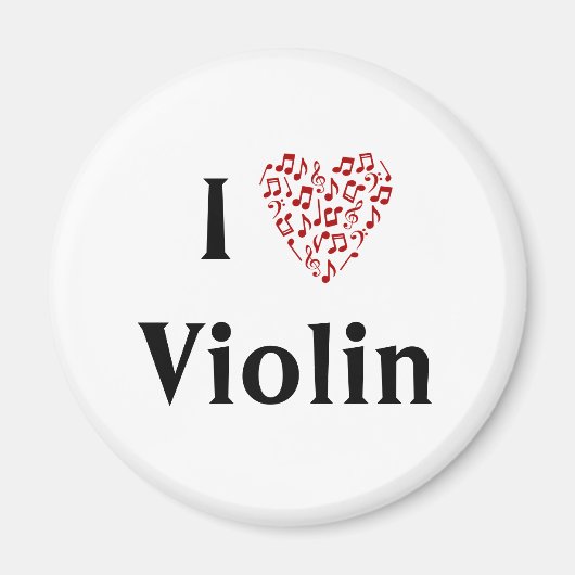I Heart Violin - Muziekinstrument Magneet (Voorkant)