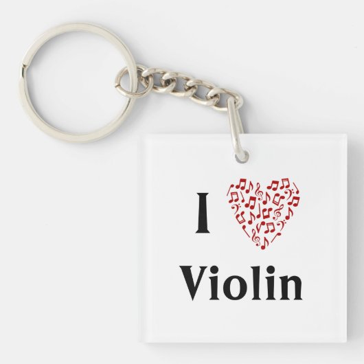 I Heart Violin - Muziekinstrument Sleutelhanger (voorkant)