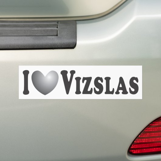 I Heart Vizslas - Bumpersticker (Op auto)