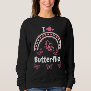 I Heart Vlinders Roze Vlinders Quote Design Trui