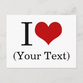 I Heart (voeg je eigen aangepaste tekst toe) Sjabl Briefkaart