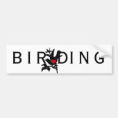 I Heart Vogelaar Bird op Branch Bumpersticker (Voorkant)