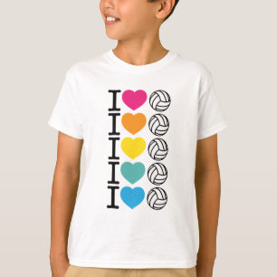 I Heart Volleyball - regenboog T-shirt