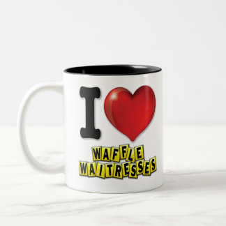 I Heart Waffle Waitresses Tweekleurige Koffiemok