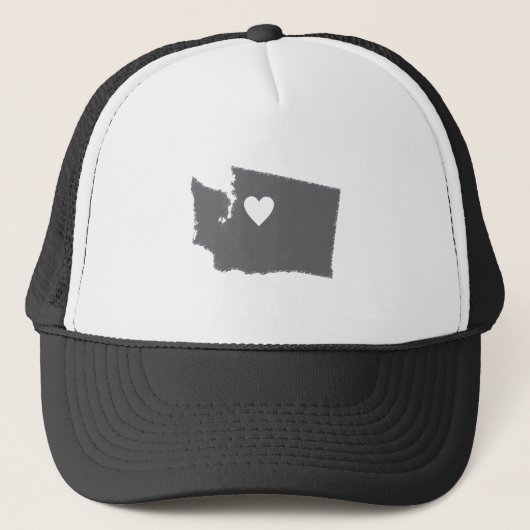 I Heart Washington Grunge Kijk naar de staatshlief Trucker Pet (Voorkant)