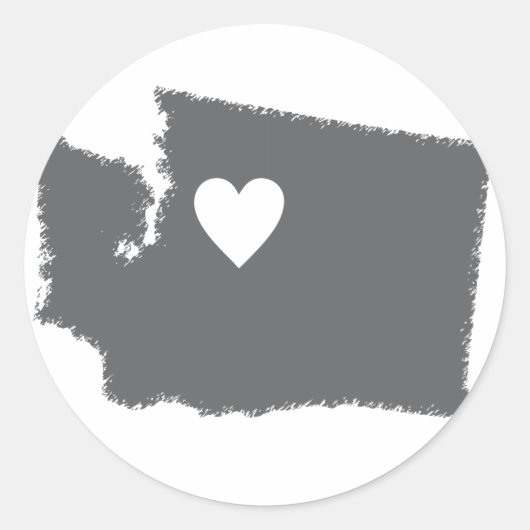 I Heart Washington Grunge Kijk Omschrijving State  Ronde Sticker (Voorkant)