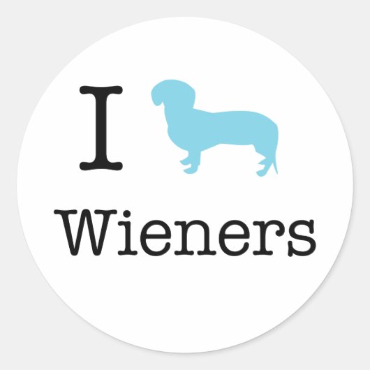 I Heart Wieners Ronde Sticker (Voorkant)