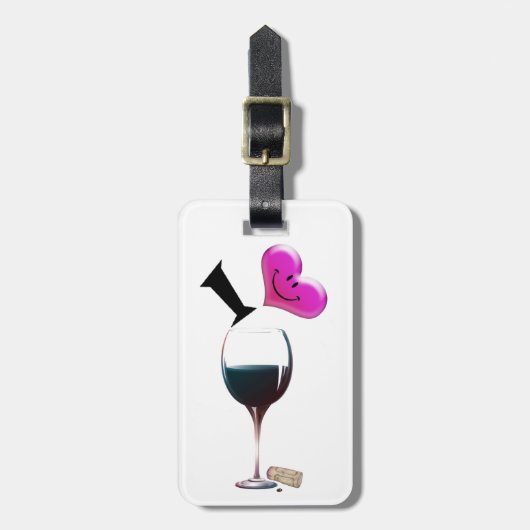 I Heart Wine Bagagelabel (Voorkant verticaal)