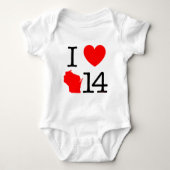I Heart Wisconsin 14 Romper (Voorkant)