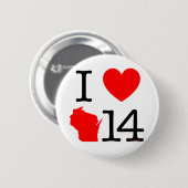 I Heart Wisconsin 14 Ronde Button 5,7 Cm (Voorkant /achterkant)