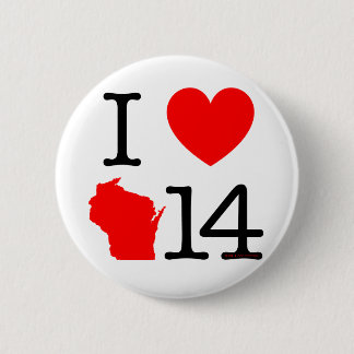 I Heart Wisconsin 14 Ronde Button 5,7 Cm