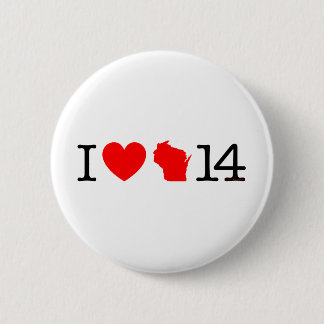 I Heart Wisconsin 14 Ronde Button 5,7 Cm