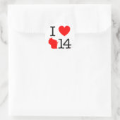 I Heart Wisconsin 14 Ronde Sticker (Tas)