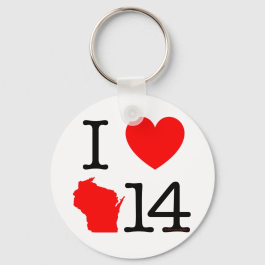I Heart Wisconsin 14 Sleutelhanger (Voorkant)