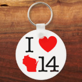 I Heart Wisconsin 14 Sleutelhanger (Voorkant)