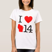 I Heart Wisconsin 14 T-shirt (Voorkant)