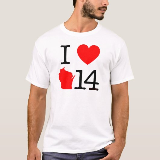 I Heart Wisconsin 14 T-shirt (Voorkant)