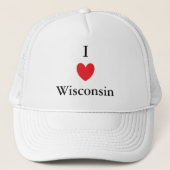 I Heart Wisconsin Trucker Pet (Voorkant)