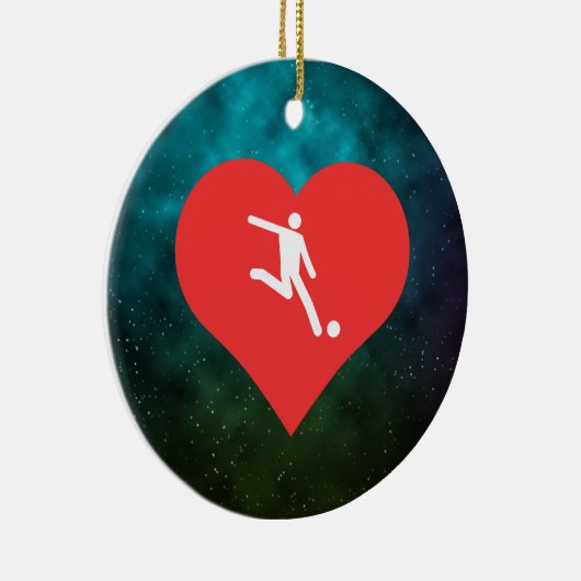 I Heart World Cup Icon Keramisch Ornament (Rechts)