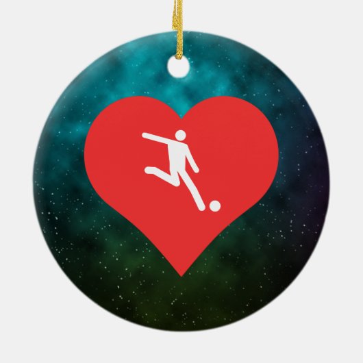 I Heart World Cup Icon Keramisch Ornament (Achterkant)