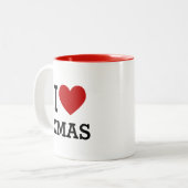 I Heart XMAS Two-Tone Coffee Mug Tweekleurige Koffiemok (Voorkant links)
