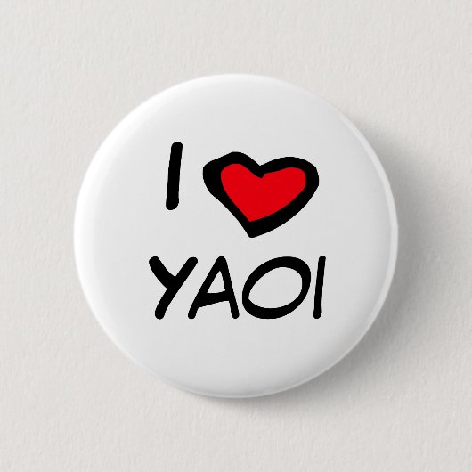 I Heart Yaoi Ronde Button 5,7 Cm (Voorkant)