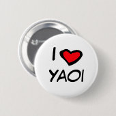 I Heart Yaoi Ronde Button 5,7 Cm (Voorkant /achterkant)