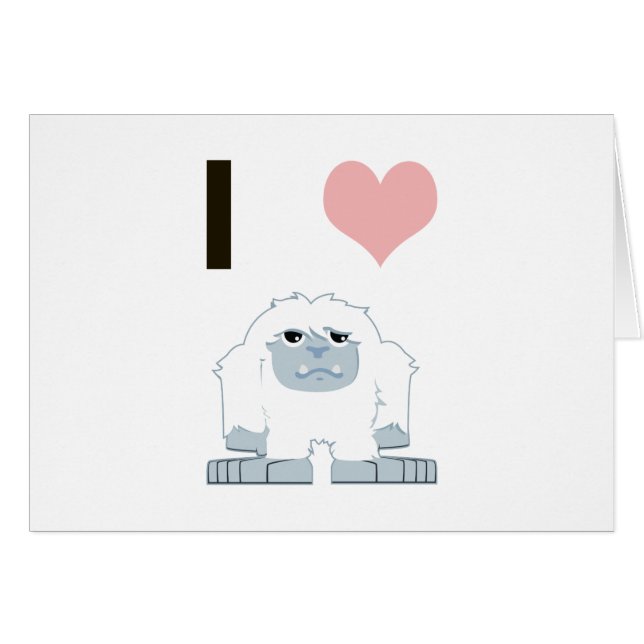 I Heart Yeti Cute Cartoon Snow Monster (Voorkant Horizontaal)