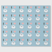 I Heart Yeti Cute Cartoon Snow Monster Cadeaupapier (Vlak)