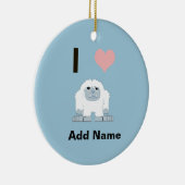 I Heart Yeti Cute Cartoon Snow Monster Keramisch Ornament (Rechts)