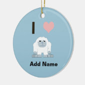 I Heart Yeti Cute Cartoon Snow Monster Keramisch Ornament (Links)
