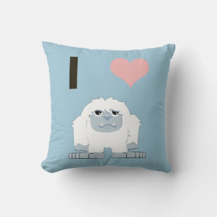 I Heart Yeti Cute Cartoon Snow Monster Kussen