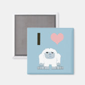 I Heart Yeti Cute Cartoon Snow Monster Magneet (Voorkant / Achterkant)