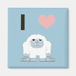 I Heart Yeti Cute Cartoon Snow Monster Magneet